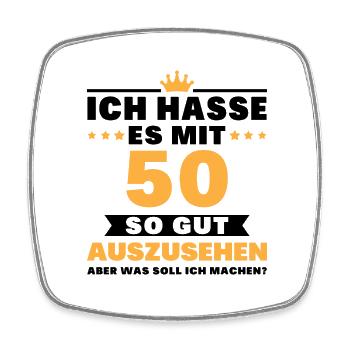 Ich hasse es mit 50 Geburtstag Gut Aussehen - Viereckiger Kühlschrankmagnet - Weiß - Vorne