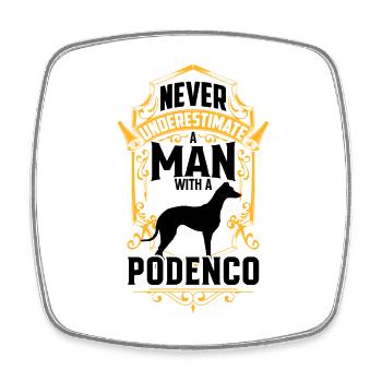 L’homme avec Podenco sous-estime le chien d’Ibiza - Magnet carré - blanc - Devant