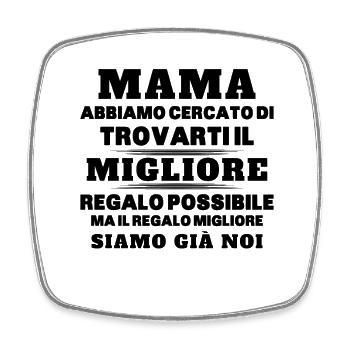 Donna Mamma Migliore Del Mondo Figlio Figlia Festa - Viereckiger Kühlschrankmagnet - Weiß - Vorne