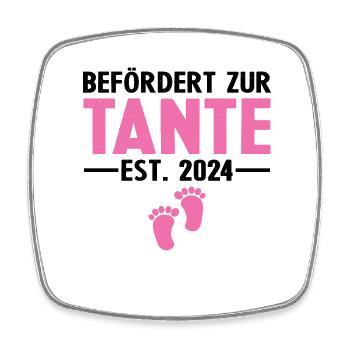 Befördert zur Tante 2024 - Viereckiger Kühlschrankmagnet - Weiß - Vorne