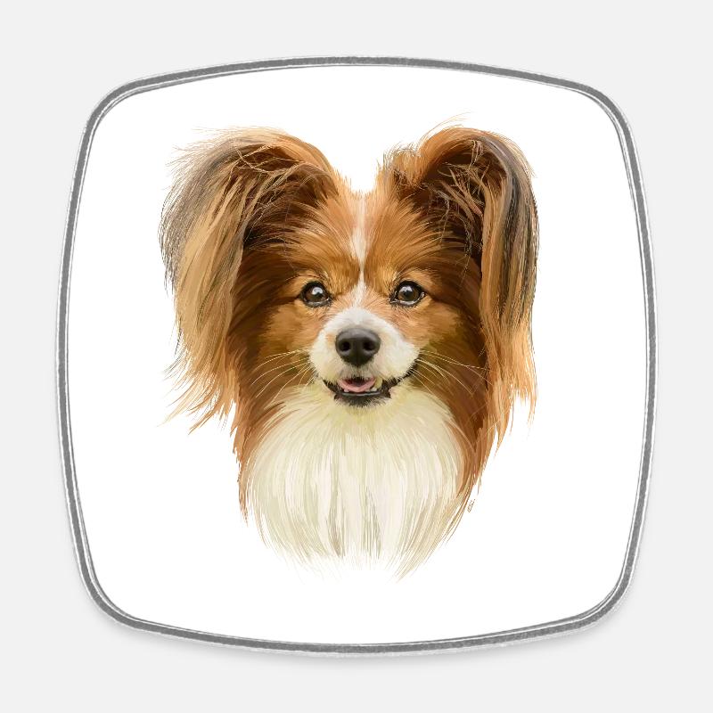 Papillon - Viereckiger Kühlschrankmagnet - Weiß