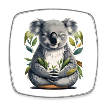 Koala Meditation - Square fridge magnet - white - Front