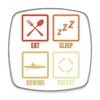 Eat Sleep Rowing Repeat - Square fridge magnet - white - Front