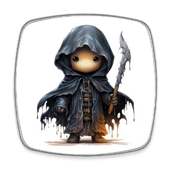 Süßer Geist Mit Schwert Fantasy Shirt - Viereckiger Kühlschrankmagnet - Weiß - Vorne