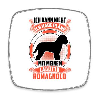 Pläne mit Lagotto Romagnolo Trüffelhund - Viereckiger Kühlschrankmagnet - Weiß - Vorne