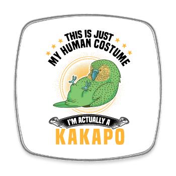 Kakapo Costume Flightless Parrot - Square fridge magnet - white - Front