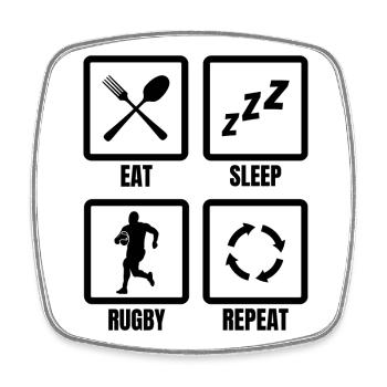 Täglicher Rugby Spielplan - Viereckiger Kühlschrankmagnet - Weiß - Vorne