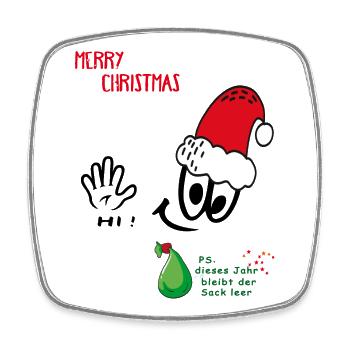 Santa Claus, Merry Christmas, Comic - Square fridge magnet - white - Front