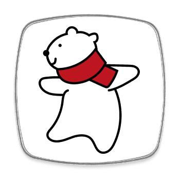 Petit ours polaire - Magnet carré - blanc - Devant