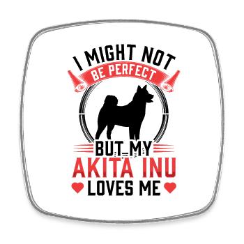 Akita Inu ist nicht perfekt Shiba Inu - Viereckiger Kühlschrankmagnet - Weiß - Vorne
