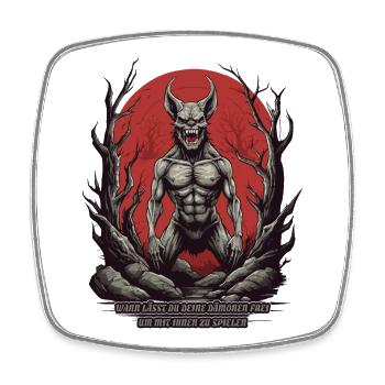 Hell Demon - Square fridge magnet - white - Front