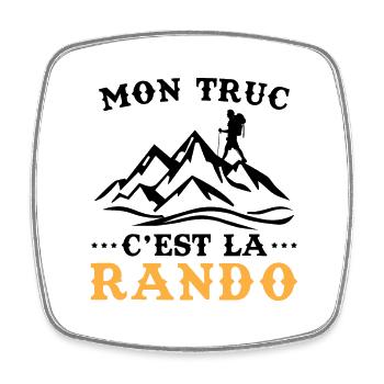 Cadeau Humour Retraite Noël Randonneur Randonneuse - Magnet carré - blanc - Devant