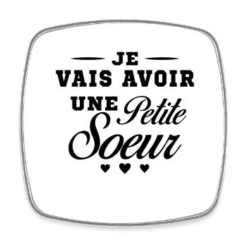 Je Vais Avoir Une Petite Sœur Cadeau Future Soeur - Magnet carré - blanc - Devant