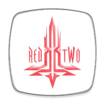 REDTWO CROSS - Square fridge magnet - white - Front