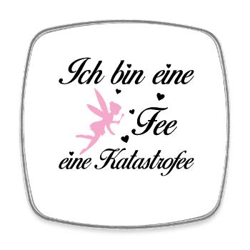 Ich bin eine Fee eine Katastrofee - Viereckiger Kühlschrankmagnet - Weiß - Vorne