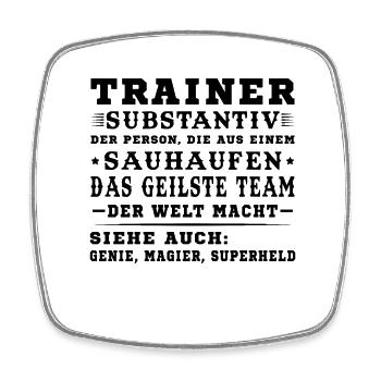 Bester Trainer Tshirt Coach Geschenk - Viereckiger Kühlschrankmagnet - Weiß - Vorne