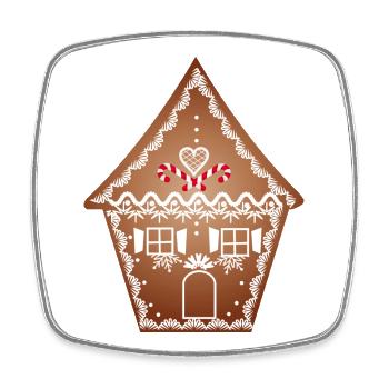 beautifully decorated gingerbread house for Christmas - Square fridge magnet - white - Front