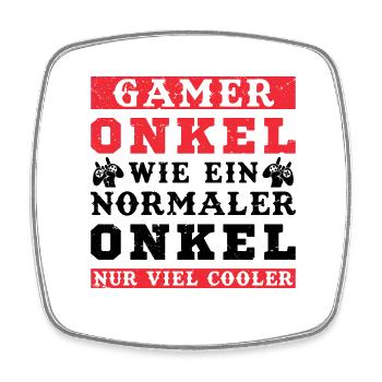 Der Coole Gaming Onkel Gamer Zocker Geschenk - Viereckiger Kühlschrankmagnet - Weiß - Vorne