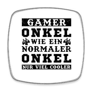 Der Coole Gaming Onkel Gamer Zocker Geschenk - Viereckiger Kühlschrankmagnet - Weiß - Vorne