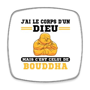 J'ai Le Corps D'un Dieu Humour Cadeau Humoristique - Magnet carré - blanc - Devant