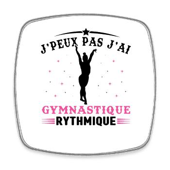 J'Peux Pas J'ai Gymnastique Rythmique Cadeau - Magnet carré - blanc - Devant
