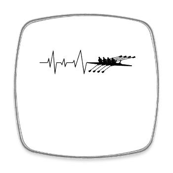 Heartbeat Rowing Rowing Gift Rowing Machine - Square fridge magnet - white - Front