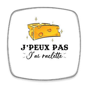 J'peux pas j'ai raclette - Magnet carré - blanc - Devant