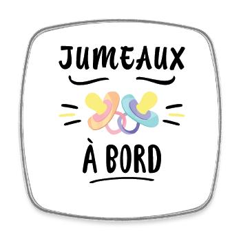 Jumeaux A Bord Future Maman Annonce Grossesse - Magnet carré - blanc - Devant