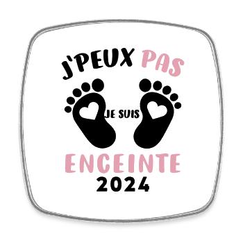 Cadeau Drôle Future Maman 2024 Annonce Grossesse - Magnet carré - blanc - Devant