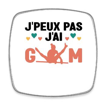 J'Peux Pas J'ai Gym Cadeau Femme gymnaste - Magnet carré - blanc - Devant