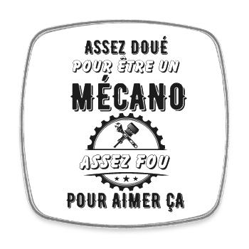 Mécano mécanicien doué - Magnet carré - blanc - Devant