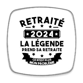 Retraité 2024 Pour Homme Femme Départ Retraite - Magnet carré - blanc - Devant