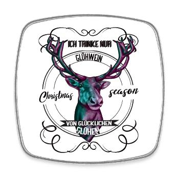 Christmas Season – Jagdliches Hirsch Design - Viereckiger Kühlschrankmagnet - Weiß - Vorne