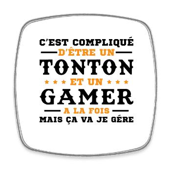 Cadeau pour un oncle console de jeu humoristique - Magnet carré - blanc - Devant