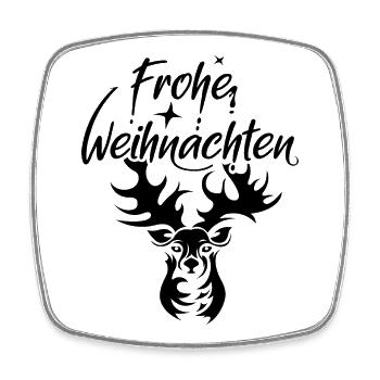 Rentier frohe weihnachten icon Illustration xmas - Viereckiger Kühlschrankmagnet - Weiß - Vorne