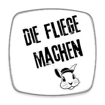 Fliegenes Design | Redewendung - Viereckiger Kühlschrankmagnet - Weiß - Vorne