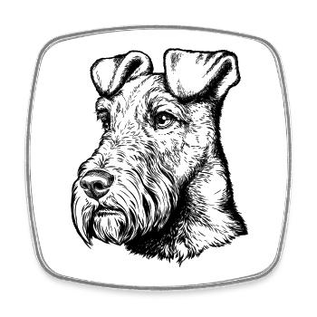 Irish Terrier Mailo 2023 Portrait - Square fridge magnet - white - Front