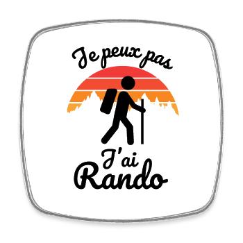 randonnée rando 3 - Magnet carré - blanc - Devant