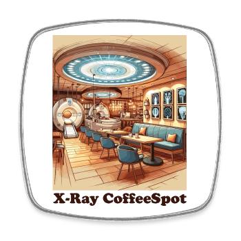 Cafe Radiologie Medizinische Kunst Barista Manip Radio - Viereckiger Kühlschrankmagnet - Weiß - Vorne