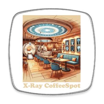 Cafe Radiologie Medizinische Kunst Barista Manip Radio - Viereckiger Kühlschrankmagnet - Weiß - Vorne