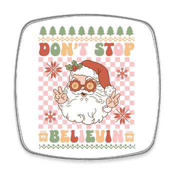 Hässlicher Weihnachtspullover - Viereckiger Kühlschrankmagnet - Weiß - Vorne