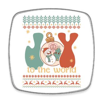 Hässlicher Weihnachtspullover - Viereckiger Kühlschrankmagnet - Weiß - Vorne