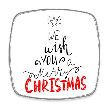 Merry Christmas - Viereckiger Kühlschrankmagnet - Weiß - Vorne