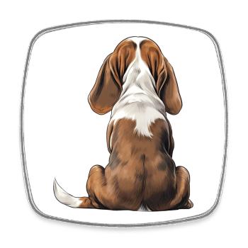 Basset Hound - Square fridge magnet - white - Front