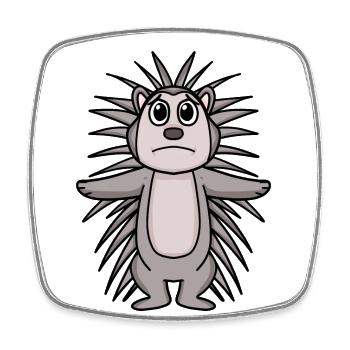 Porc-épic triste - Porc-épic triste - Magnet carré - blanc - Devant