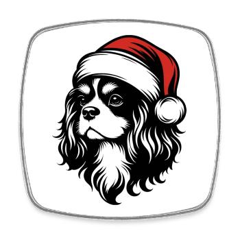 Cavalier King Christmas - Elegantes Geschenk - Viereckiger Kühlschrankmagnet - Weiß - Vorne