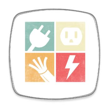 Connectors & Pastel Flashes - Square fridge magnet - white - Front