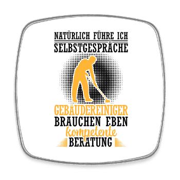 Gebäudereiniger führt Selbstgespräche - Viereckiger Kühlschrankmagnet - Weiß - Vorne