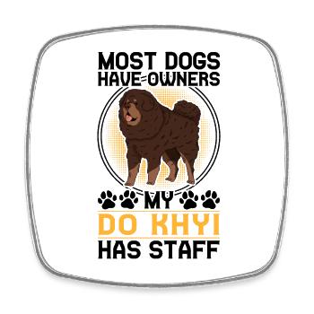 Do Khyi has staff Tibetan mastiff - Square fridge magnet - white - Front