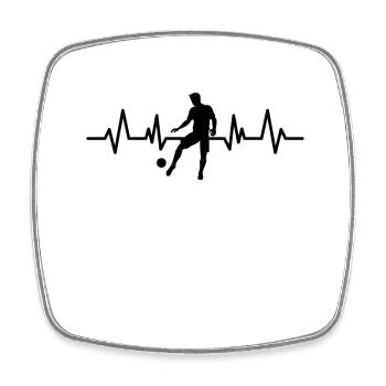 Football Heartbeat Heartbeat Gift - Square fridge magnet - white - Front